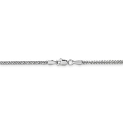 Pre-owned Superdealsforeverything Real 14kt White Gold 2mm Semi-solid 3-wire Wheat Chain; 20 Inch; Lobster Clasp