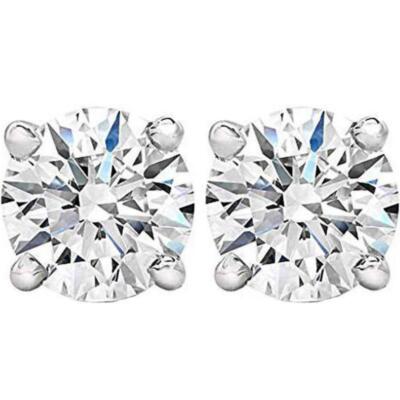 1 - 3 Ct T.W. Lab Grown Round Diamond Studs in 14k White, Yellow, or Rose Gold