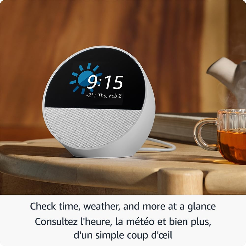 Echo Spot (newest model), Great for nightstands, offices and kitchens, Smart ala