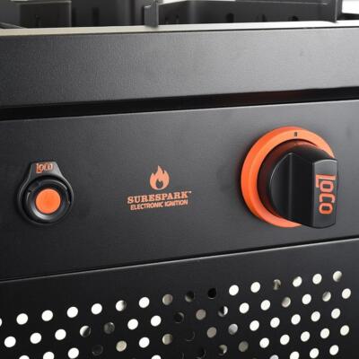 Loco 15 Qt Double Burner Outdoor Propane 3- Basket Deep Fryer Cart Steel Cooker