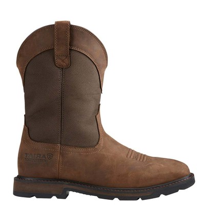 

Ariat Groundbreaker 10-дюймовая водонепроницаемая рабочая мужская коричневая рабочая защитная обувь, Коричневый, Ariat Groundbreaker 10 Inch Waterproof Pull On Work