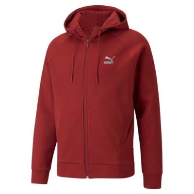 

Puma Classics Tech Full Zip Hoodie Мужская красная повседневная спортивная верхняя одежда 531506-22, Красный, Puma Classics Tech Full Zip Hoodie