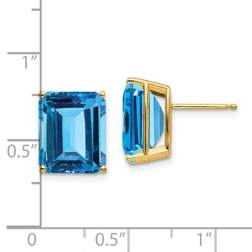 Pre-owned Jewelry 14k 12x10 Emerald Earring Mountings No Stones Included No Backs In Yellow