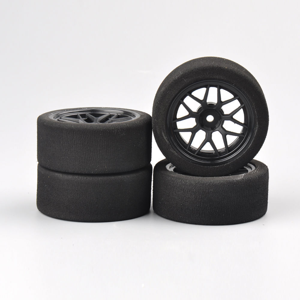 4pcs 1/10 Foam Tires Wheel Rims Tyres 12mm Hex For HSP On-Road RC Racing Cars