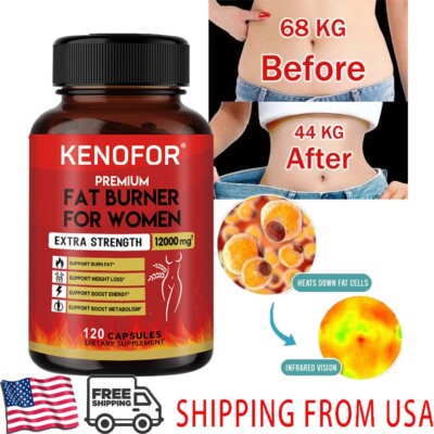 Fat Burner for Women 12,000mg, Appetite Control, Weight Loss, 120 Capsules