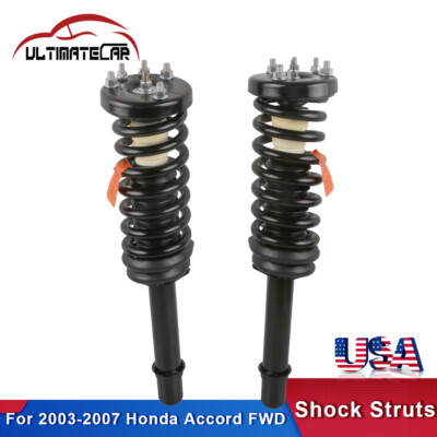 Set 2 Front Complete Shock Struts w/ Spring Assembly For 2003-2007 Honda Accord
