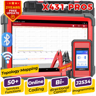 LAUNCH X431 PRO 5 PAD V+ Car Diagnostic Scanner Tool Programming Key Coding TPMS