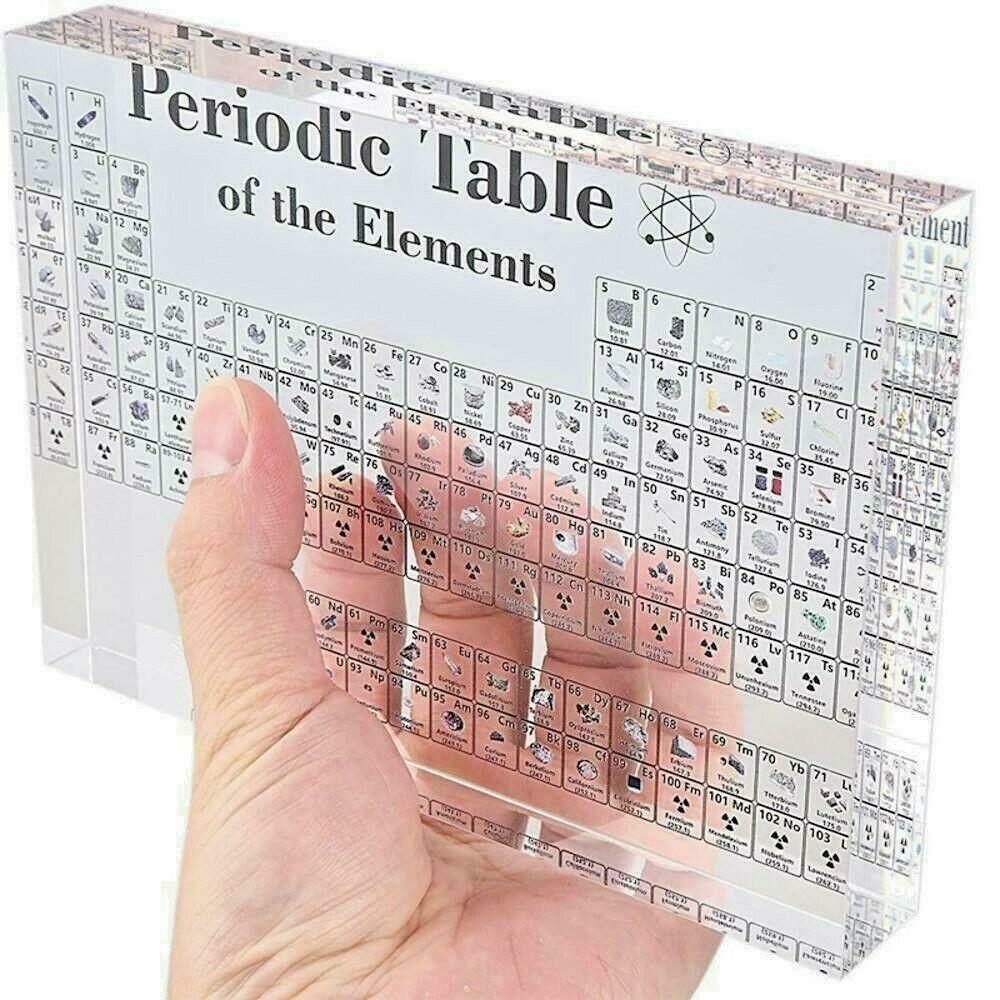 Acrylic Periodic Table Display With Real Elements School Kids Teaching