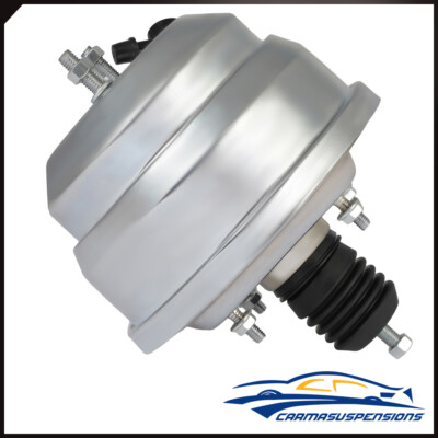 Universal 8'' Dual Diaphragm Chrome Power Brake Booster Street Rod Fits Chevy GM