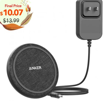 Anker 15W Max Wireless Charger Slim Charging Pad w/ Adapter for iPhone 12/Galaxy