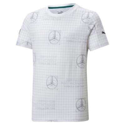 

Белые повседневные топы Puma Mapf1 с круглым вырезом и короткими рукавами для мальчиков, Белый, Puma Mapf1 Graphic Crew Neck Short Sleeve T-Shirt Youth
