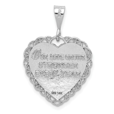 Pre-owned Superdealsforeverything Real 14kt White Gold Reversible 50th Anniversary Charm