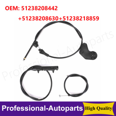Set of 3PCS KIT Engine Hood Release Bowden Cable For BMW E46 1999-2005