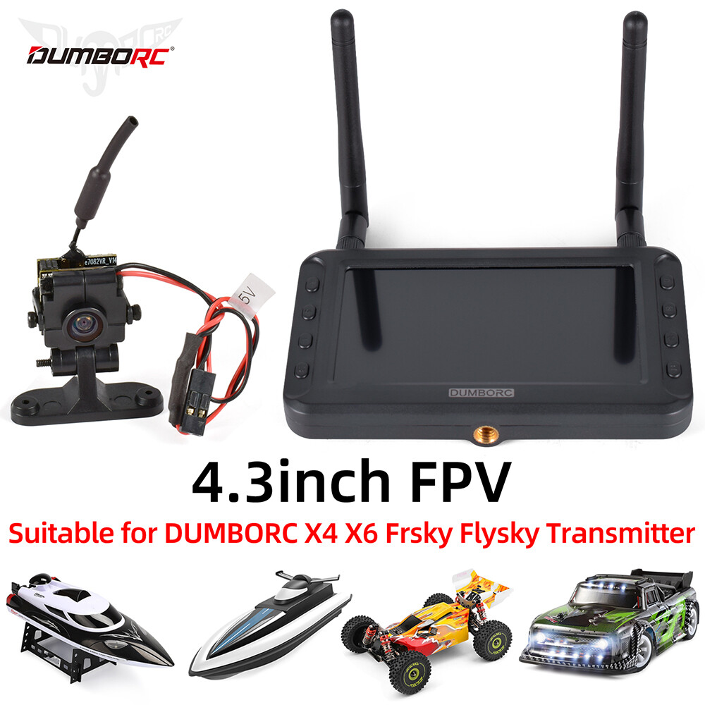 DUMBORC 4.3"FPV HD Display 5.8G Image Transmission  for RC Car Ship Drone
