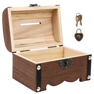  Treasure Chest Storage Bins with Lids Kids Wallet Boxes Small Safe Child