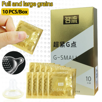 10X Small Size Ultra Thin Latex Condom  Men Products Tight Condoms 45mm Spike 