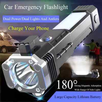 Super Bright LED Rechargeable Flashlight Portable Spotlight Handheld Searchlight