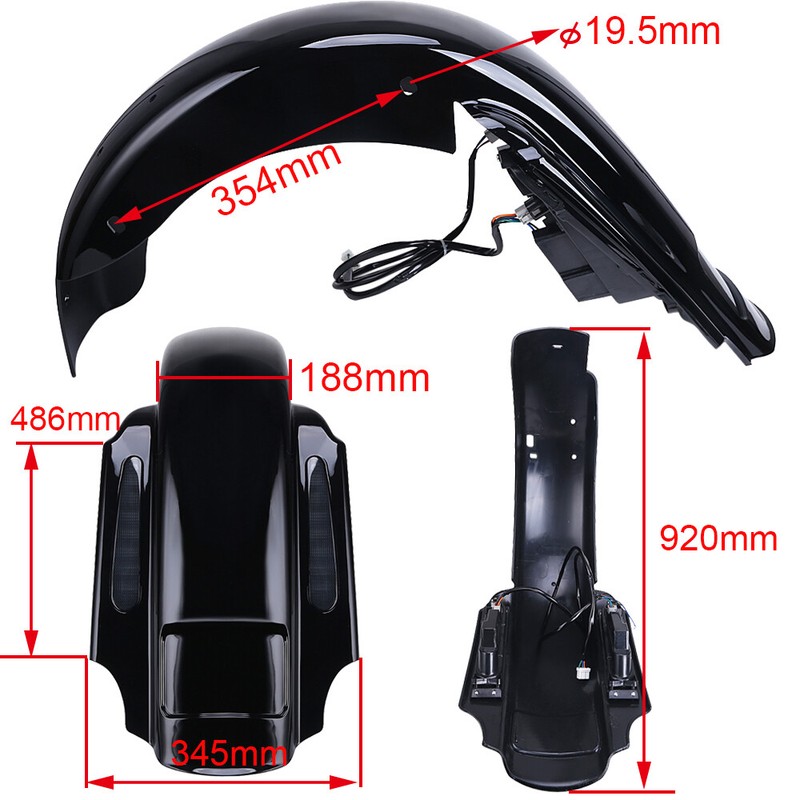 ハーレー 2007年以前 CVO仕様 フェンダー Dual Cut CVO Rear Fender System For Harley Touring Street