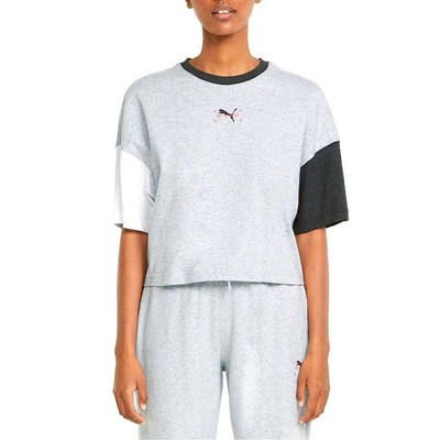 

Puma Oversized-футболка с круглым вырезом и короткими рукавами, женские повседневные топы размера  533966, Grey