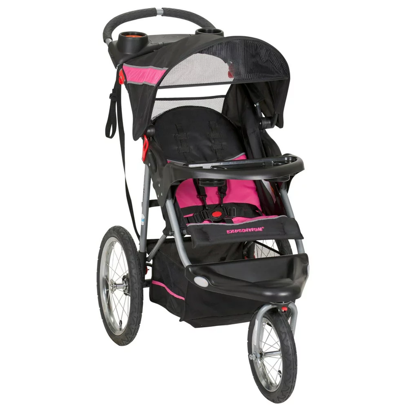 Baby Jogger Stroller All Terrain Running Jogging 3 Wheel Lightweight Black Pink