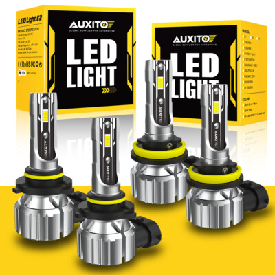 4x 9005 H11 Combo LED Headlight High Low Beam Bulbs Kit 6500K Super White Bright