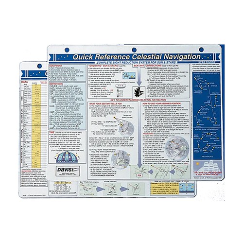 Davis Instruments Model 132 Celestial Navigation Quick Reference Card