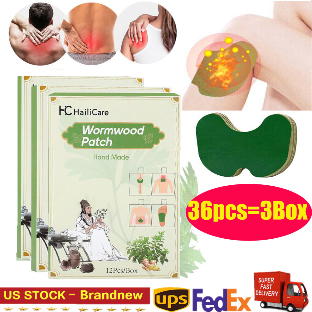 60pcs Knee Patches, Herbal Heat Patches for Joint Back Shoulder Neck Pain Relief