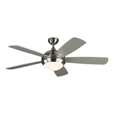 Discus Classic Smart - 52 Inch 5 Blade Ceiling Fan with Light Kit-Brushed Steel