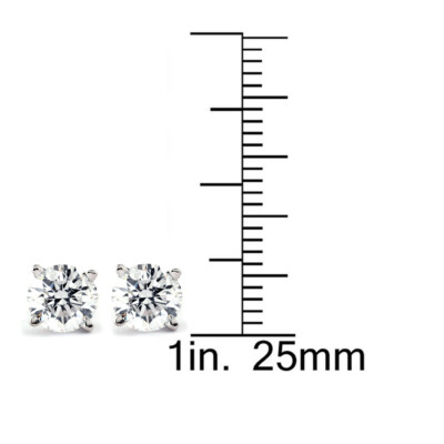 3/4Ct Round Real Diamond Studs Available in 14K White And Yellow Gold Setting