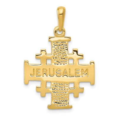 Pre-owned Superdealsforeverything Real 14kt Yellow Gold Jerusalem Cross Pendant