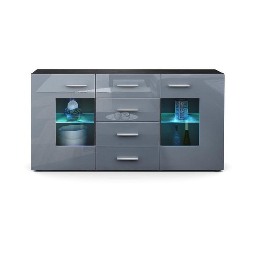 SVITA ARI Schubladenschrank – Metallregal Mit 7 Stoffboxen, 63x30x73 Cm, Schwarz/grau
