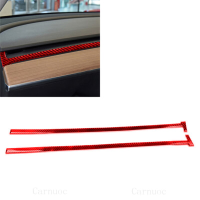2pcs Rot Kohlefaser Lüftungsschlitz verkleidung Für Tesla Model Y Model 3