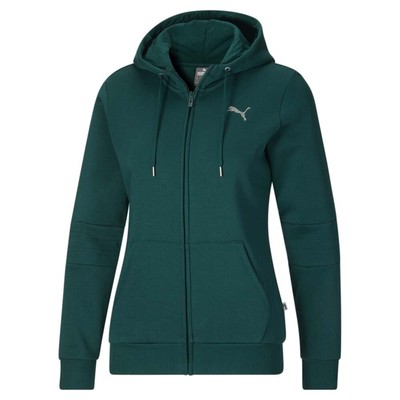 Женская повседневная верхняя одежда Puma Senci с капюшоном на молнии зеленого цвета 67874143