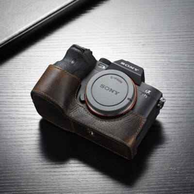 Genuine Leather Sony A7R  Camera Case Bag Half Body For Sony A7R5 A7R V