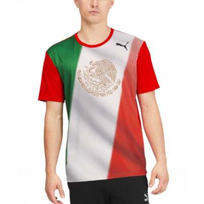 

Puma Country Emblem Crew Neck Short Sleeve Athletic T-Shirt Mens Red Athletic To, Красный, Puma Country Emblem Crew Neck Short Sleeve Athletic T-Shirt