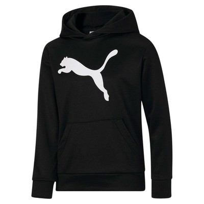 Puma Classics Cat Logo Pullover Hoodie Youth Boy Black Casual Athletic Outerwea