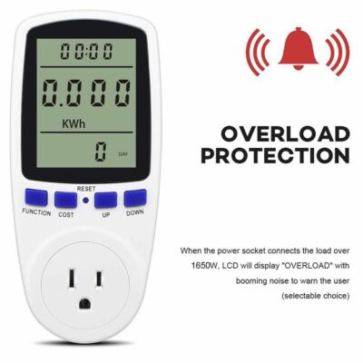 US LCD Power Meter Consumption Energy Analyzer Watt Amps Electricity Monitors