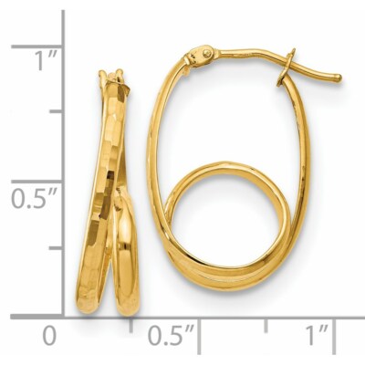 Pre-owned Superdealsforeverything Real 14kt Yellow Gold Polished Fancy Earrings