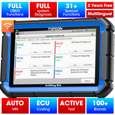 TOPDON AD PRO V2.0 Auto OBD2 Bidirectional Scanner Full System Diagnostic Coding