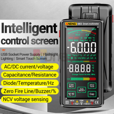Smart LCD Digital Multimeter 6000Counts AC/DC Voltage Tester Resistance Meter US