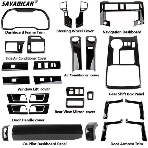 27pcs Black Interior Full Set Panel Decoration Cover Trims Kit For 4runner 2020+