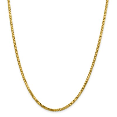 Pre-owned Superdealsforeverything Real 14kt 2.50mm Semi-solid Diamond Cut Wheat Chain; 24 Inch In Yellow