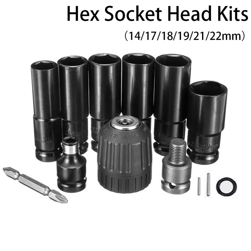 4/9/13PCS Impact Wrench Socket Set Universal Accessories Electric Wrench Repair