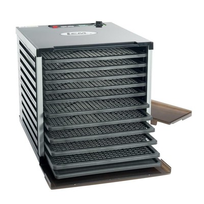LEM Mighty Bite 10-Tray Black Food Dehydrator With Temperature Control