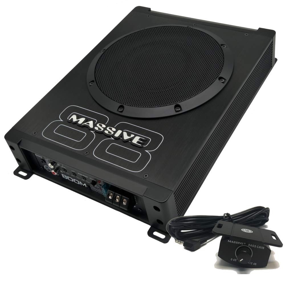 Massive Audio BOOM88-8 Inch 400 Watt Powered Car Subwoofer Under Seat Slim