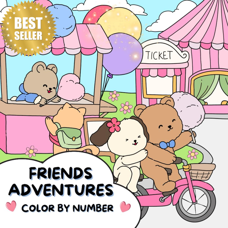 FRIENDS ADVENTURES Color by Number: Large Print Color by Numbers for Adults, Sen