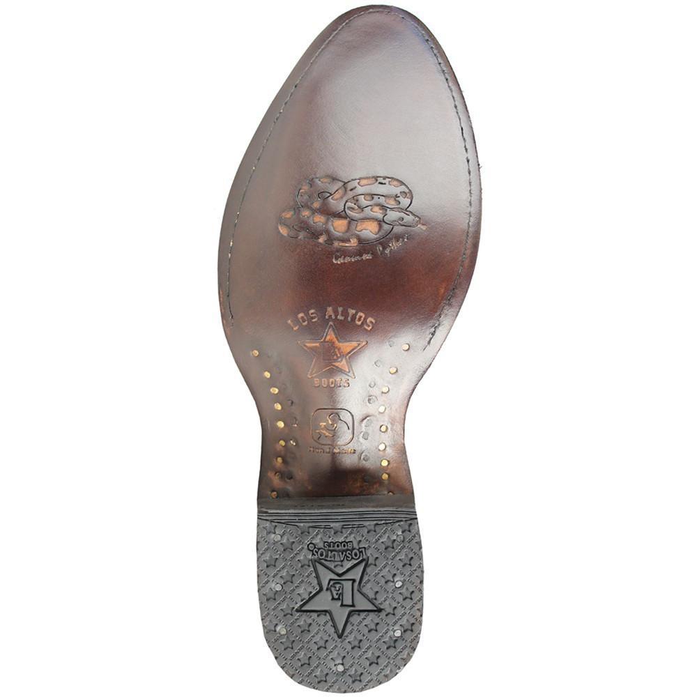 Pre-owned Los Altos Boots Los Altos Men Rustic Brown Genuine Python Snake Cowboy Round Toe Boot 655785 (d)