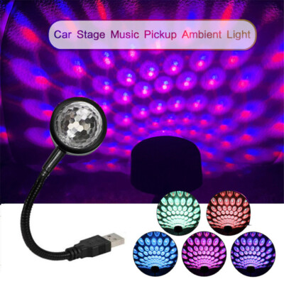 LED Disco Party USB Light RGB DJ Ball Sound Activated Bulb Car Dance Stage Lamp