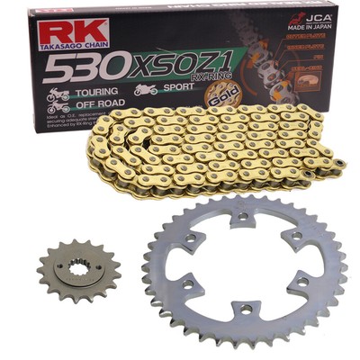 Kettensatz Bombardier DS 650 BajaX  02-04 Kette RK GB 530 XSO 112 offen GOLD