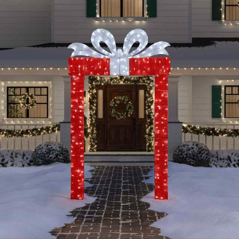 Dazzling 8.5' Giant Christmas Gift Box ARCHWAY LED Present with Bow Yard Decor